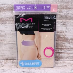 MAIDENFORM SIZE LARGE WOMEN FLEXEES TAME YOUR TUMMY LACE SHAPING THONG NEW